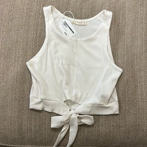 Tie Front Cropped Tank